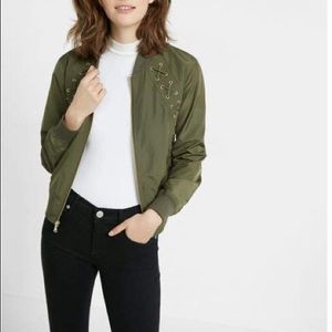 Express army green bomber jacket